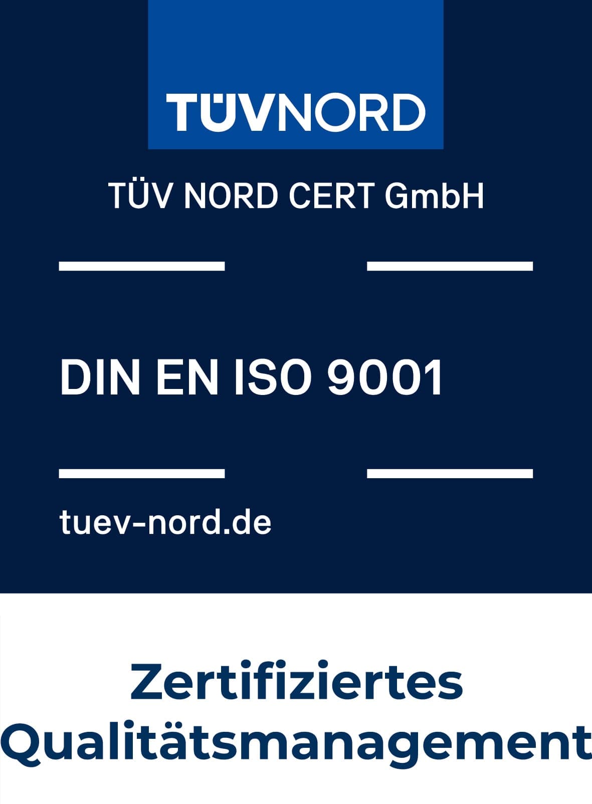 Siegel: Qualitätsmanagement nach DIN EN ISO 9001